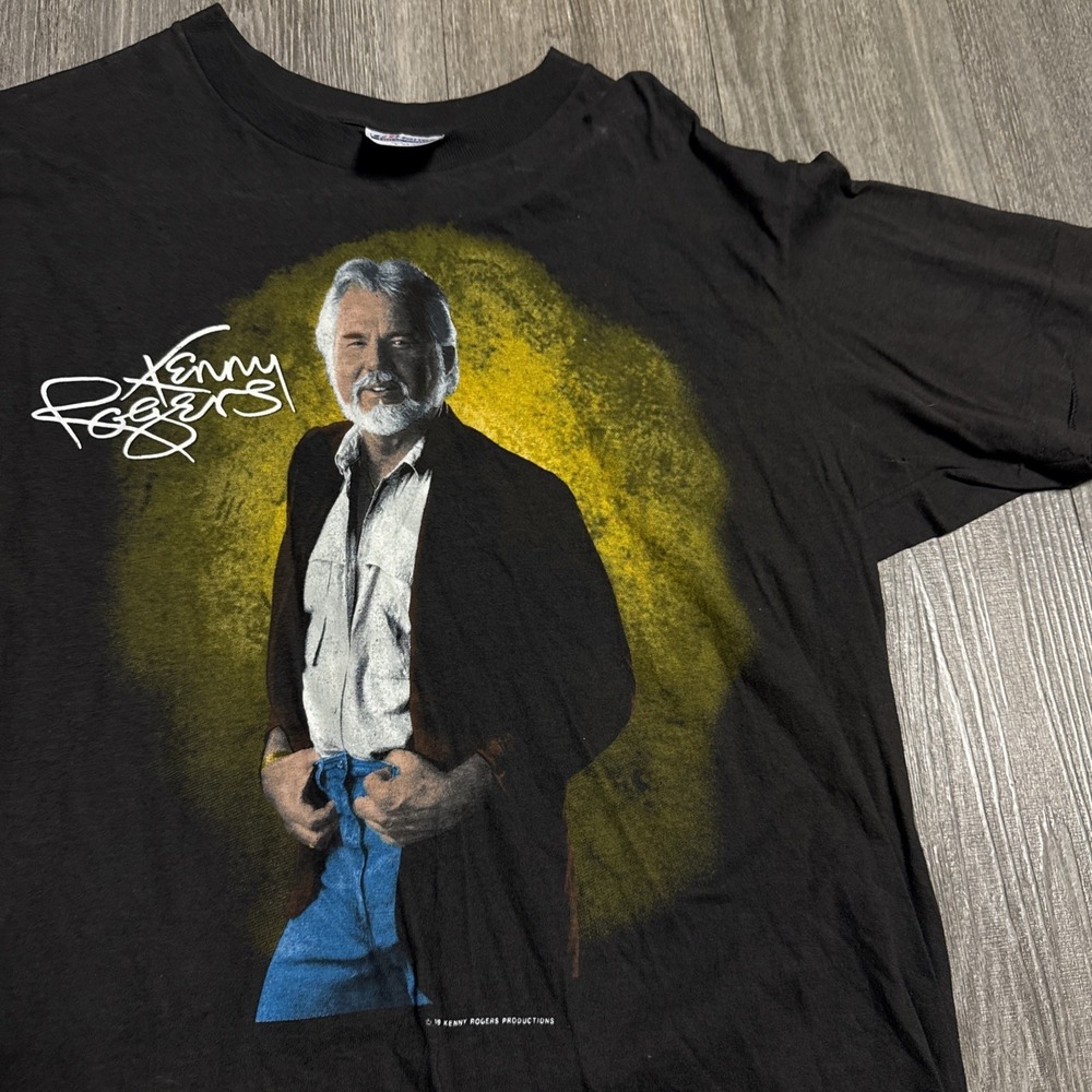 Vintage 80s Kenny Rogers Country Music T-Shirt Band Men's Single Stitch Size L